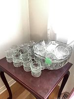 Punch bowl with cups and ladle