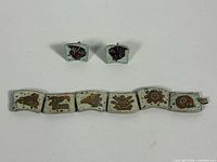 Bracelet and earrings full view