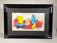 Full view of framed Laszlo Dus lithograph