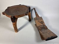 Coconut grater and stool full view