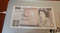 Obverse of UK £10 Bank of England note