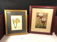 Gold-framed floral print showing overall design and frame detail