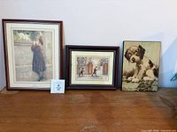 Front view of three wall art pieces