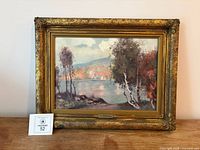 Framed Hutton Mitchell oil landscape painting front view