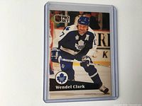 Front view of Wendel Clark Pro Set card in sleeve