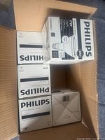 Box opened showing six Philips PAR38 bulb cartons