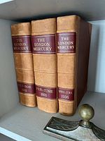 Spines of all three bound volumes showing titles and dates