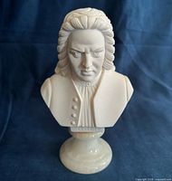 Front view of Bach bust on alabaster base