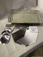 overview showing metal tray and group of mirrors