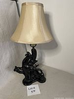 Full view of lamp with shade, showing overall design