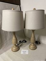 Front view of both lamps with shades assembled