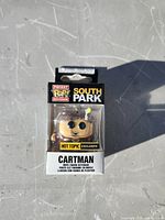 Front view of boxed Funko Pocket Pop! Eric Cartman keychain