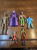 Front view of all six action figures