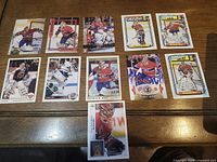 Overview of all eleven Patrick Roy Montreal Canadiens trading cards