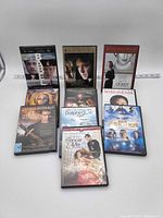 Group shot of all ten DVD cases