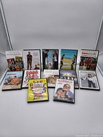 All 12 DVD cases laid out