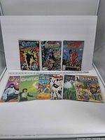 All nine comic books front covers