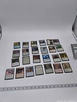 Full layout of 25 MTG cards