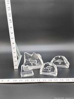 All four paperweights with ruler for scale