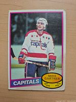 Front of Mike Gartner O-Pee-Chee rookie card showing photo and card design