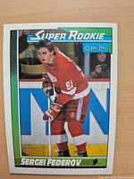 Front of 1991 O-Pee-Chee Sergei Fedorov Super Rookie card