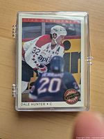 Front image of Dale Hunter Star Performers insert card in rigid plastic case