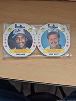 Front view showing Tim Raines and Ernie Whitt discs