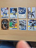 Eight Martin St. Louis Tampa Bay Lightning trading cards laid out in two rows