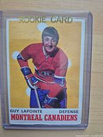 Front of Guy Lapointe rookie card in sleeve