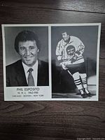 Front view of the autographed Phil Esposito glossy composite photograph