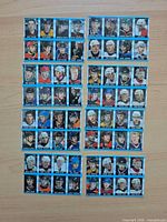 All stickers laid out in rows showing fronts and player images