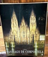 Full view of framed poster showing cathedral image and lettering