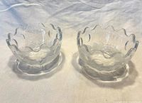 Both Mikasa frosted glass bowls side by side