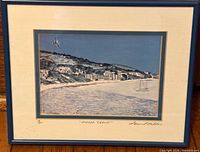 Full view of framed print, showing artwork, mat, and frame