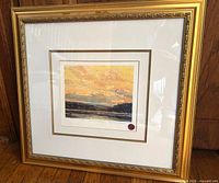 Full view of framed print showing frame, matting and image