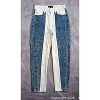 Full front view of Desigual bicolour jeans