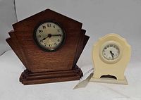 Front view showing both clocks side by side