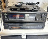 Stack showing Sony player, Onkyo tuner-amplifier, Onkyo CD player