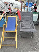 Front view of both lounge chairs showing overall design and materials