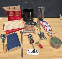 Group shot of all barware items on table