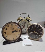 Front view of all three clocks