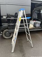 Full view of 6-foot Werner aluminum step ladder