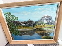 full view framed Mount Moran painting
