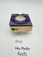 Stack of View-Master reels with one sleeve visible
