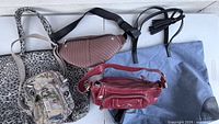 Overview of all five bags on table