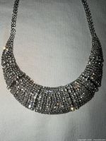 Front view of entire rhinestone bib necklace