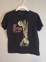 Front view of Led Zeppelin black T-shirt with graphic