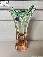 Full front view of vase showing color gradient and overall shape
