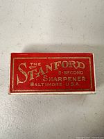 Top view of original red Stanford box