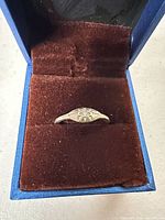 Ring in presentation box, top view